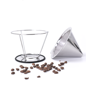 Воронка (дриппер) 12,4*9,2 см металлический фильтр для заваривания кофе
