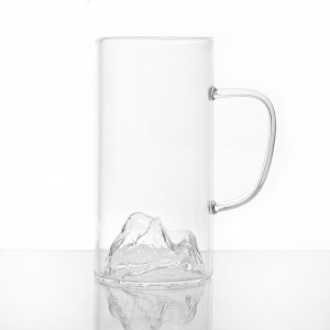 Cтеклянная чашка "Шан" с рифленым рисунком и ручкой 250 мл