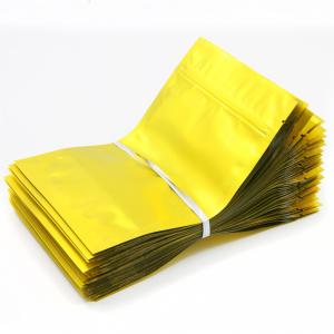   Пакет с ЗИП замком (zip-lock) (размер 135х200мм(40+40)) цвет "Золотой матовый" 100 гр.  
