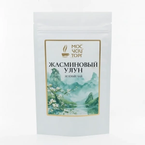 Улун с Жасмином - Чай зеленый дой-пак белый 150*210 100г - МЧТ