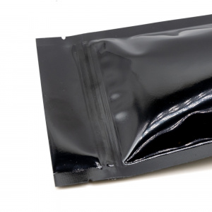 Пакет 50 г "Черный глянцевый" ZIP Lock 105*190 мм с овальным окном