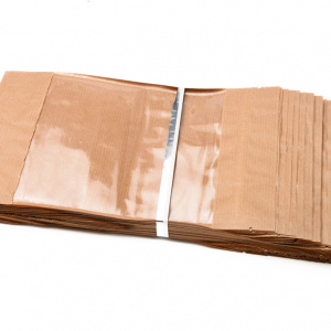 Пакет КРАФТ-бумага с прозрачным окном ЗИП замком (zip-lock раз. 135*225мм) для чая 100 гр.